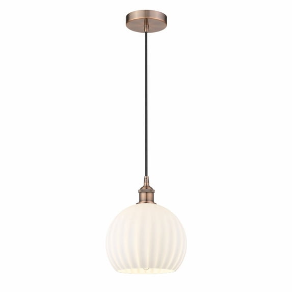 Innovations Lighting - White Venetian - 1 Light Cord Hung Mini Pendant In Modern
