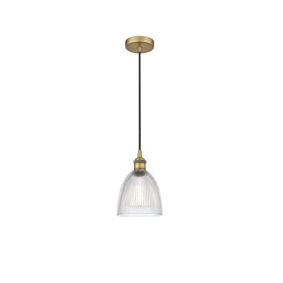 616-1P-BB-G382 Innovations Lighting Castile - 1 Light Cord Hung Mini Pendant In Industrial Style-9.75 Inches Tall and 6 Inches Wide-Brushed Brass