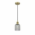 thumbnail image 1 of 616-1P-BB-G559-5SM Innovations Lighting Bridal Veil - 1 Light Cord Hung Mini Pendant-5 Inch Wide and 9 Inch Tall-Brushed Brass Finish-Light Smoke, 1 of 2
