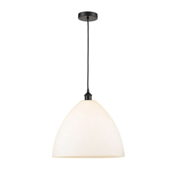616-1P-BK-GBD-161-Innovations Lighting-Edison Dome - 1 Light Cord Hung Pendant In Industrial Style-17.75 Inches Tall and 16 Inches Wide-Matte Black