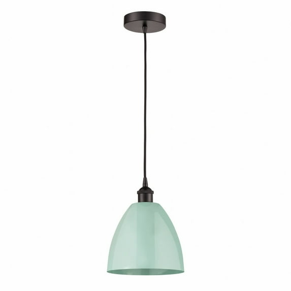 616-1P-OB-MBD-9-SF-Innovations Lighting-Plymouth Dome - 1 Light Cord Hung Mini Pendant In Industrial Style-12.88 Inches Tall and 9 Inches Wide-Oil