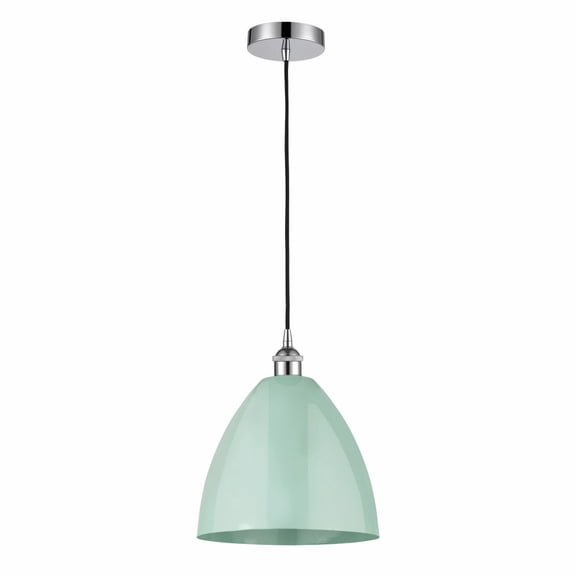 616-1P-PC-MBD-12-SF-Innovations Lighting-Plymouth Dome - 1 Light Cord Hung Mini Pendant In Industrial Style-14.75 Inches Tall and 12 Inches