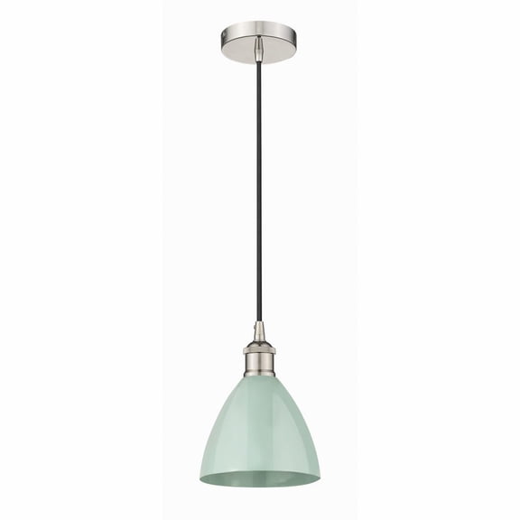 616-1P-PN-MBD-75-SF-Innovations Lighting-Plymouth Dome - 1 Light Cord Hung Mini Pendant In Industrial Style-11.25 Inches Tall and 7.5 Inches