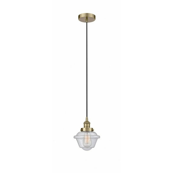 616-1PH-AB-G534-Innovations Lighting-Oxford - 1 Light Mini Pendant In Traditional Style-9.5 Inches Tall and 7.5 Inches Wide-Antique Brass Finish-Seedy