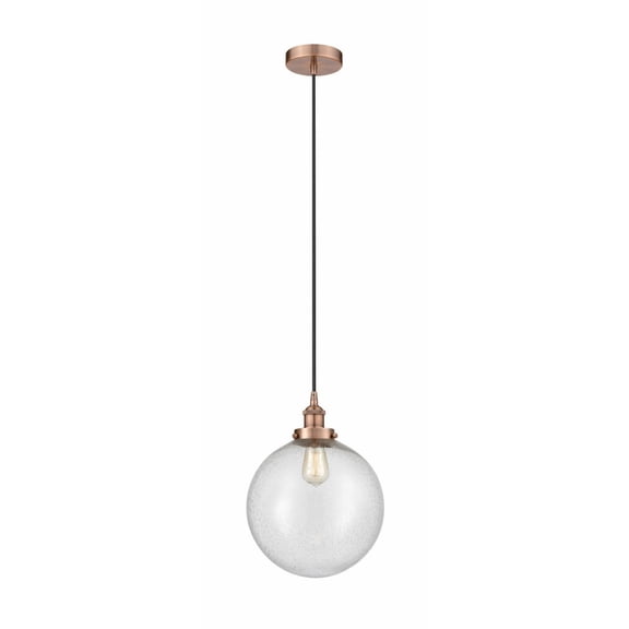 616-1PH-AC-G204-12 Innovations Lighting Beacon - 1 Light Mini Pendant In Industrial Style-15.5 Inches Tall and 12 Inches Wide-Antique Copper
