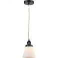 thumbnail image 1 of 616-1PH-BK-G61 Innovations Lighting Cone - 1 Light Mini Pendant In Industrial Style-8 Inches Tall and 6 Inches Wide-Matte Black Finish-Matte White, 1 of 2