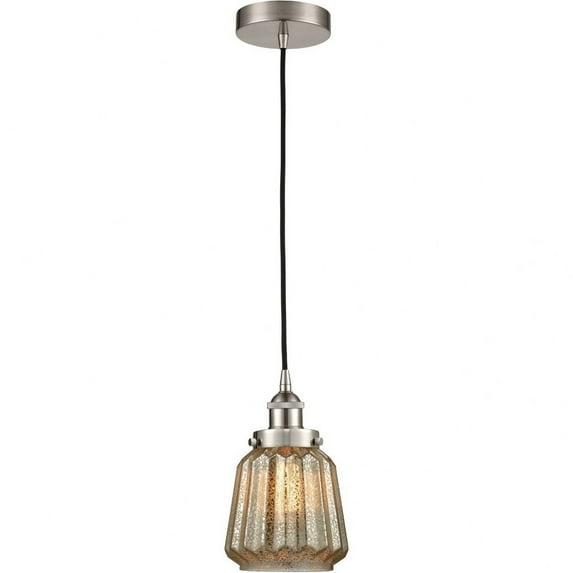 616-1PH-SN-G146-LED-Innovations Lighting-Chatham - 1 Light Mini Pendant In Art Deco Style-11 Inches Tall and 7 Inches Wide Brushed Satin Nickel