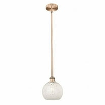 Innovations Lighting - White Mouchette - 1 Light Stem Hung Mini Pendant In