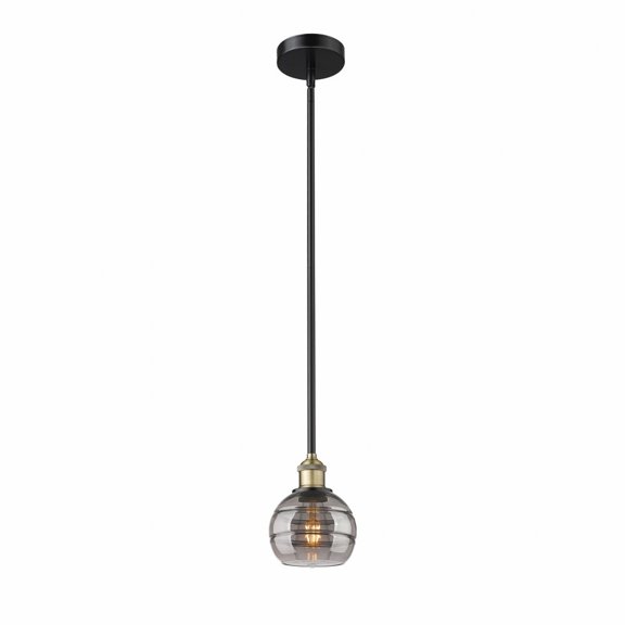 616-1S-BAB-G556-6SM Innovations Lighting Rochester - 1 Light Stem Hung Mini Pendant In Industrial Style-7.38 Inches Tall and 5.88 Inches Wide-Black