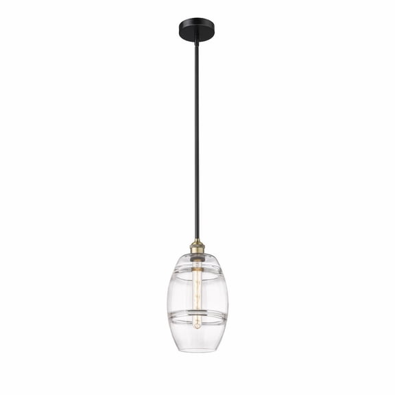 616-1S-BAB-G557-8CL Innovations Lighting Vaz - 1 Light Stem Hung Mini Pendant In Industrial Style-9.38 Inches Tall and 8 Inches Wide-Black Antique