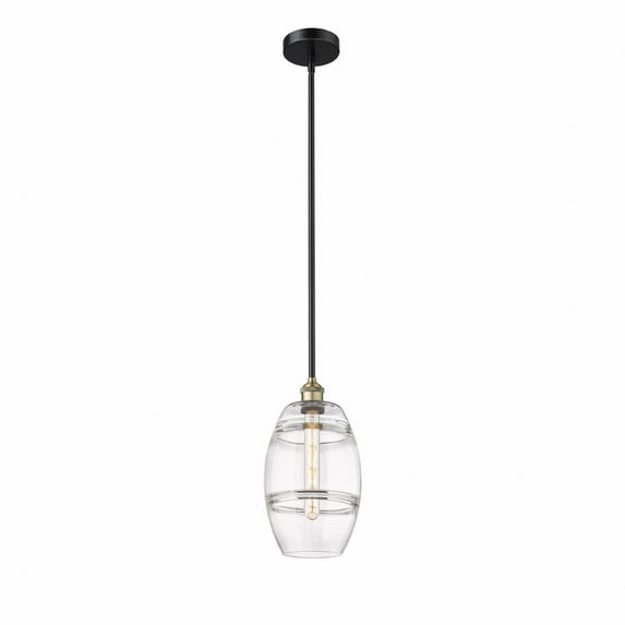 616-1S-BAB-G557-8CL Innovations Lighting Vaz - 1 Light Stem Hung Mini Pendant In Industrial Style-9.38 Inches Tall and 8 Inches Wide-Black Antique