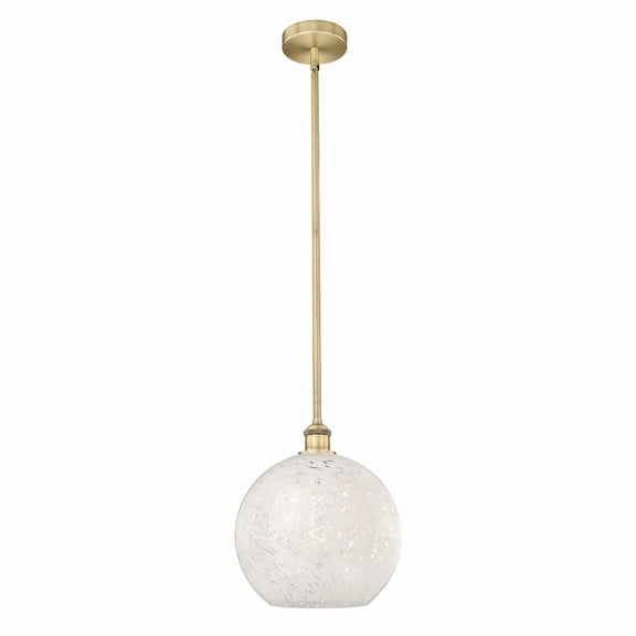 Innovations Lighting - White Mouchette - 1 Light Stem Hung Pendant In Modern