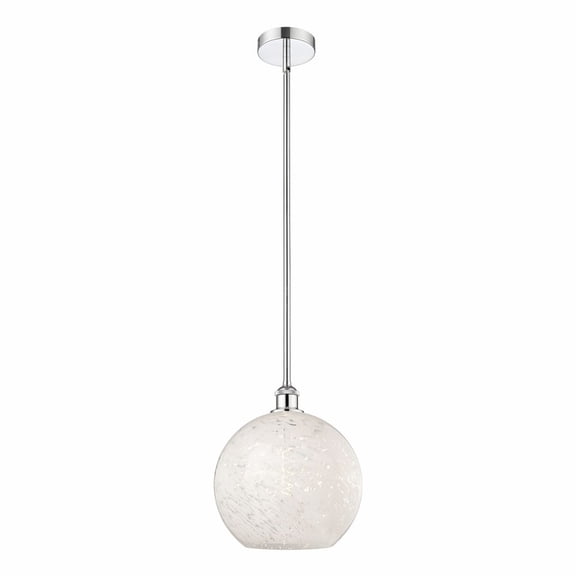 Innovations Lighting - White Mouchette - 1 Light Stem Hung Pendant In Modern