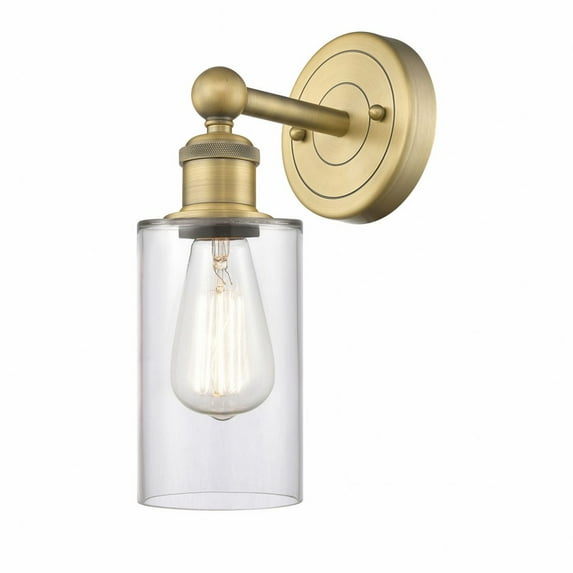 616-1W-BB-G802 Innovations Lighting Clymer - 1 Light Wall Sconce In Modern Style-11.38 Inches Tall and 3.88 Inches Wide-Brushed Brass Finish-Clear