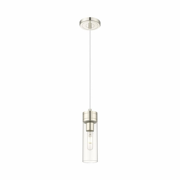 617-1P-PN-G617-8CL Innovations Lighting Boreas - 1 Light Cord Hung Mini Pendant-10 Inch Tall and 3 Inch Wide-Polished Nickel Finish-Clear Glass Color