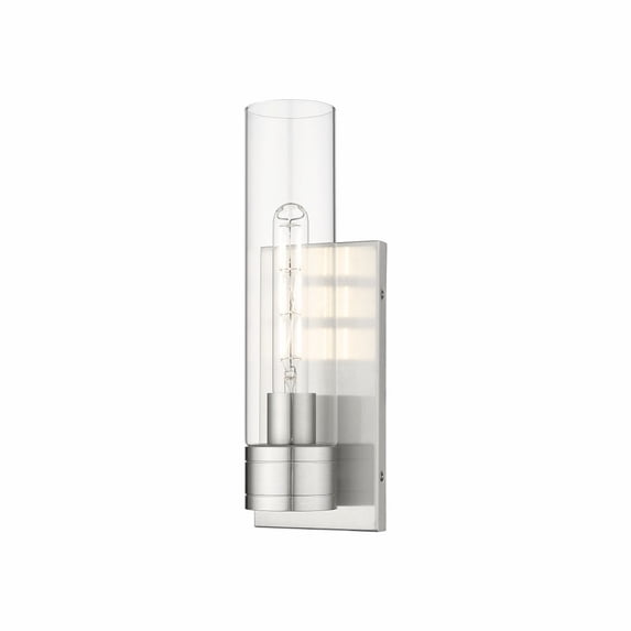 617-1W-SN-G617-11CL Innovations Lighting Boreas - 1 Light Wall Sconce-13.75 Inch Tall and 4.5 Inch Wide-Satin Nickel Finish-Clear Glass Color