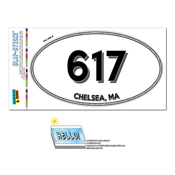 617 - Chelsea, MA - Massachusetts - Oval Area Code Sticker
