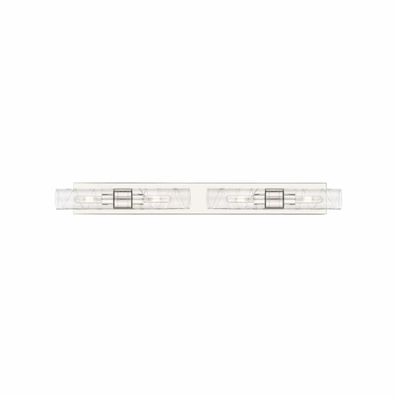 617S-4W-PN-G617-8DE Innovations Lighting Boreas - 4 Light Bath Vanity-4.5 Inch Tall and 38.75 Inch Wide-Polished Nickel Finish-Deco Swirl Glass Color