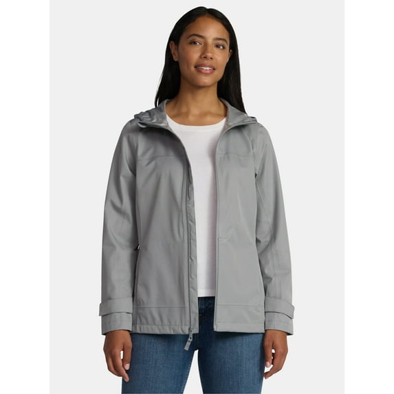 Time and Tru Women's and Women's Plus Rain Jacket, Sizes XS-2X