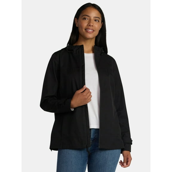 Time and Tru Women's and Women's Plus Rain Jacket, Sizes XS-2X