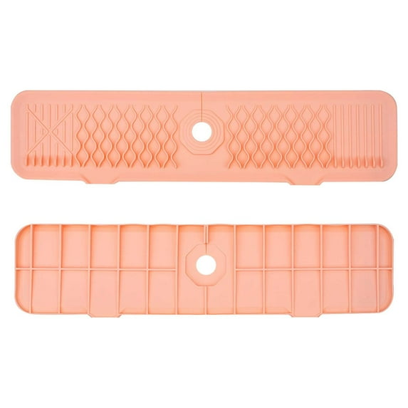 61CM Foldable Sink Mat Anti-Slip Kitchen Bathroom Countertop Drying Pad with Sloped Design Heat-Resistant Dish Draining Mat Food Grade Material Multi Purpose Counter Organizer Water Diverting Tray