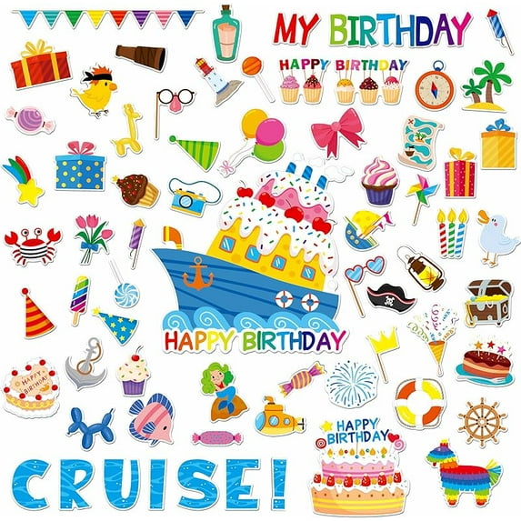 61PCS Large Door Magnets, Today's Forecast Cruising with a Chance of Drinking, Magnetic Waterproof Navigation Boat Anchor Ship Car Decors for Refrigerator, Carnival Cruise Party