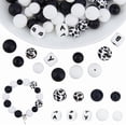 thumbnail image 1 of 61Pcs 9 Style Silicone Beads Round & Cow & Cube Mixed Color 12~15mm Hole: 2.2mm, 1 of 7