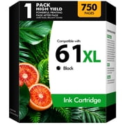 61XL 61 Ink Cartridges Compatible for Printer Ink HP 61 Black, 1Pack Black ink cartridge 61