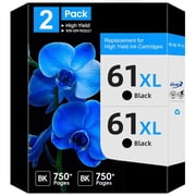 61XL 61 Ink Cartridges Replacement for Printer Ink HP 61 Black, 2Pack Black ink cartridge Works with DeskJet 1000 1510 OfficeJet 2620, 4630