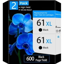 61XL 61 Ink Cartridges Compatible for Printer Ink HP 61 Black, 2Pack