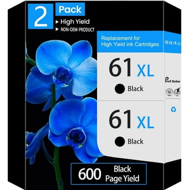 61XL 61 Ink Cartridges Compatible for Printer Ink HP 61 Black, 2Pack