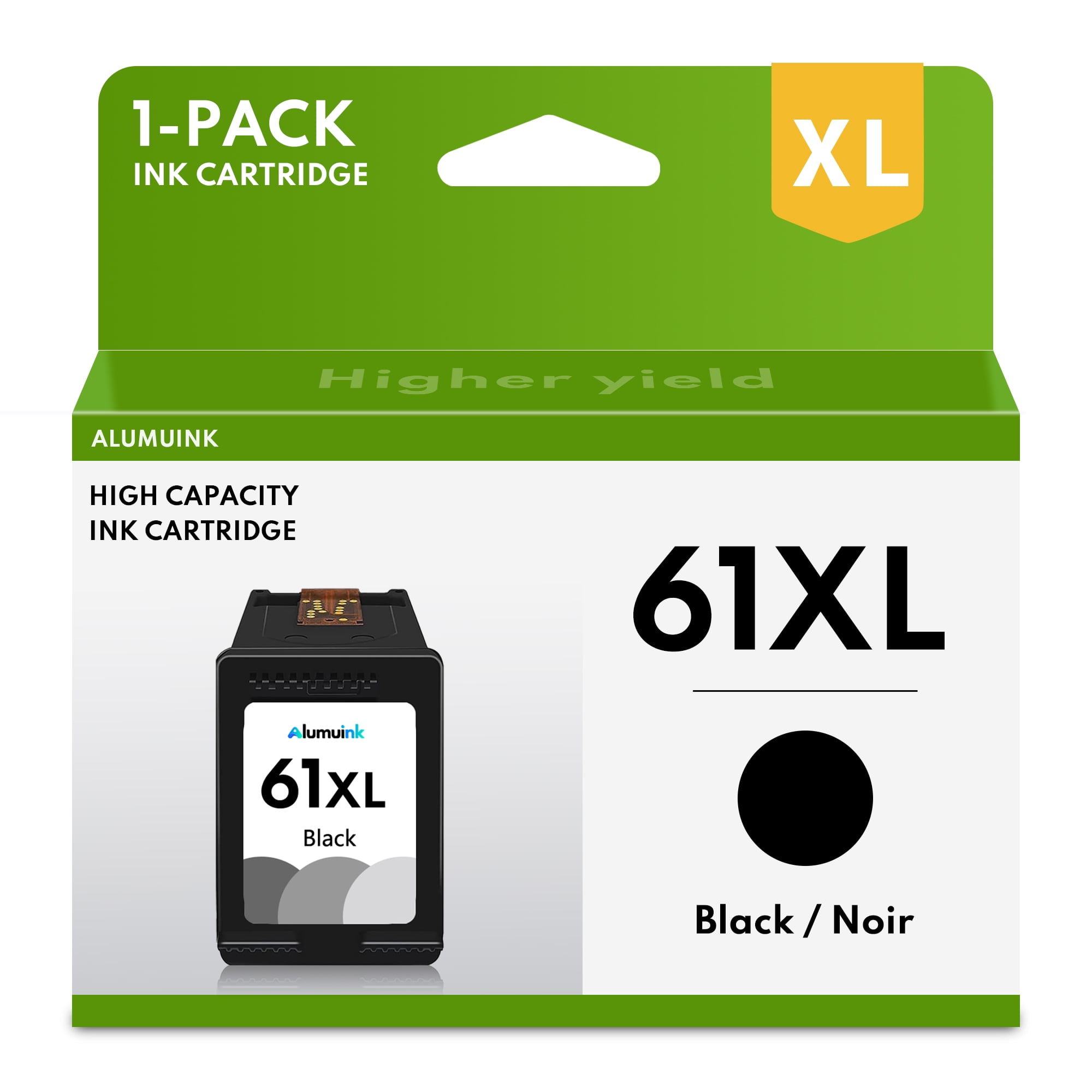 61XL Ink Cartridge 1 Pack Black Replacement for HP Envy 4500 5530 5535