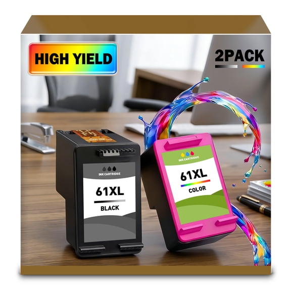 61XL Ink Cartridge Combo Pack for 61 Black & Tri-Color Compatible for HP deskjet 2541e 4630e 4501e 2541e Ink Cartridges OfficeJet 4630e Envy 4500e Printer