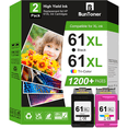 thumbnail image 1 of 61 Ink Compatible for HP 61 Ink Cartridge Combo Pack for HP Ink 61 for Envy 4500 5530 4502 Printer ( Black,Tri-color), 1 of 9