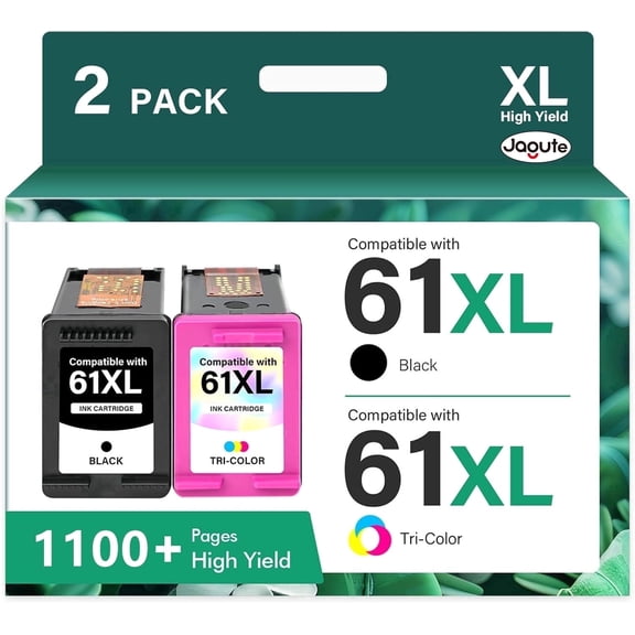 61XL Ink Cartridges Compatible for HP61 Ink Cartridge for Printer Ink 61 for Deskjet 2541 OfficeJet 4630 Envy 4501 4500 Printer (2-Pack)