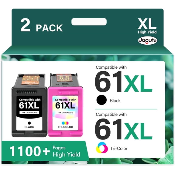 61XL Ink Cartridges Compatible for HP 61 Ink Cartridge for Printer Ink 61 for Deskjet 2541 OfficeJet 4630 HP Envy 4501 4500 Printer (2-Pack)