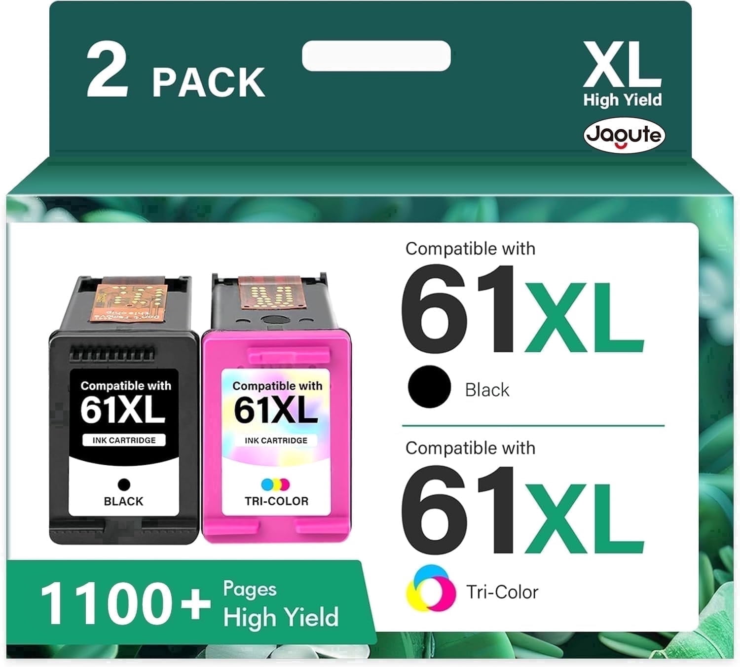 61XL Ink Cartridges Compatible for HP 61 Ink Cartridge for Printer Ink HP 61XL for Deskjet 2541 OfficeJet 4630 Envy 4501 4500 Printer (2-Pack)