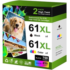 61XL Ink Cartridges Compatible for HP 61 ink cartridge Combo Pack for Deskjet 2540 OfficeJet 4630 Envy 4500 5530 Printer (2-Pack)
