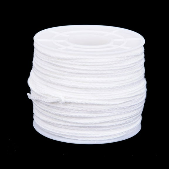 61m x 2.5mm Spool of Cotton Square Braid Candle Wicks Core For Candle Making WA