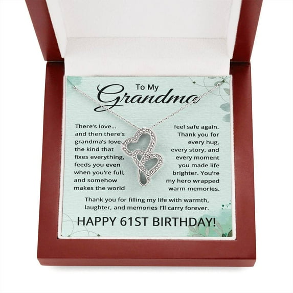 61st Birthday Gifts for Grandma - To My Grandmother Necklace - 61 Years Old Grandma Title: Luxury Box