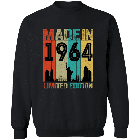 61st Birthday Made In 1964 61 Years Old Born In New York 61 Years Of Being Awesome Crewneck Pullover Sweatshirt