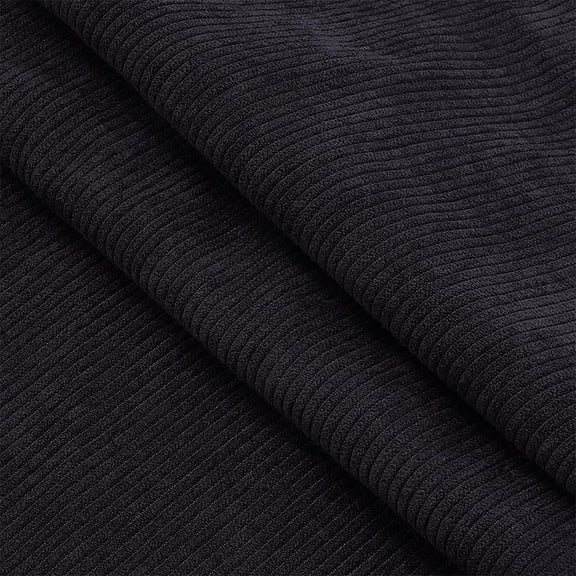 61x39 Inch Corduroy Fabric Stretch DIY Sewing Materials Soft Quilting Fabric for Clothing Dress Pants Costume Sofa Throw Pillow Cover Making Black