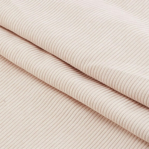 61x39 Inch Corduroy Fabric Stretch Solid Plain Thick DIY Sewing Material for Clothing Dress Pants Costume Sofa Throw Pillow Cover Making - Soft Quilting - Apricot White