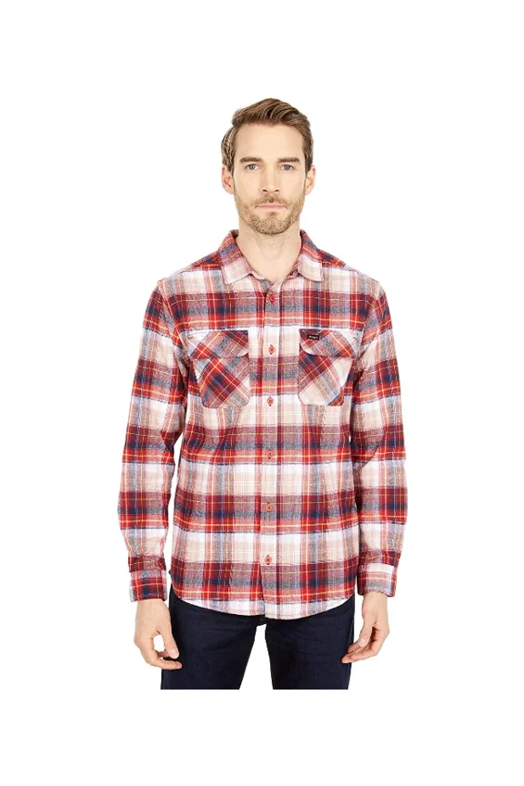$62.00 RVCA Men Emerson Flannel Long Sleeve Shirt Chili Small