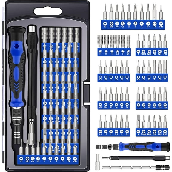 62-in-1 Precision Screwdriver Kit 58 Magnetic Bits Flexible Shaft & Extension Rod Electronics Repair Tool for Phone Laptop PC Tablet Game Console