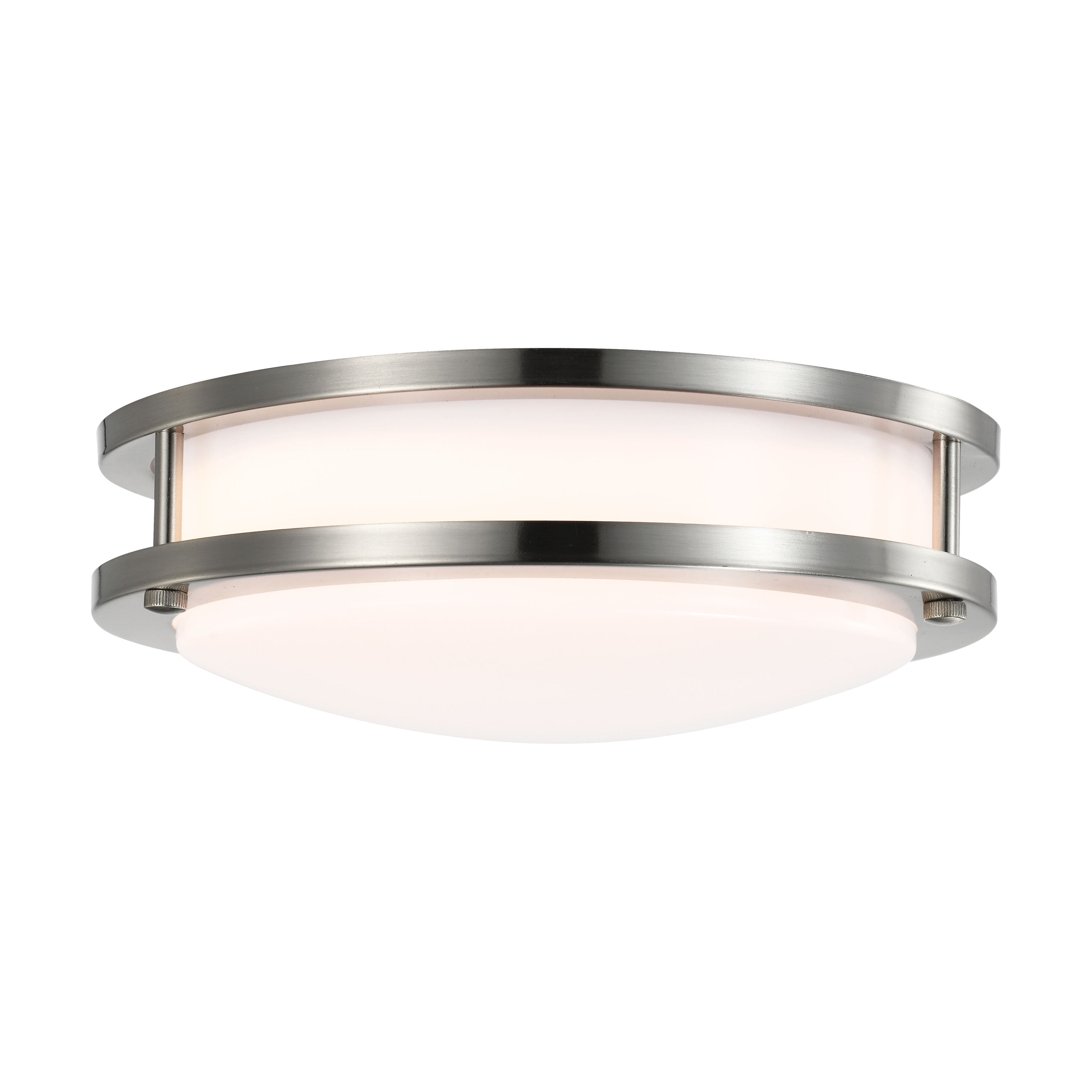 Contemporary 10'' Brushed Nickel LED Flush Mount for Indoor/Outdoor