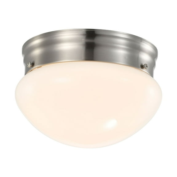 Nuvo Lighting 12 Watt 7 inch LED Flush Mount Fixture 3000K Dimmable Brushed Nickel Frosted Glass - Brushed Nickel