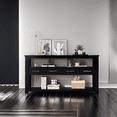 thumbnail image 1 of 62.2" Console Table Sofa Table with 4 Storage Drawers and 2 Shelves, Modern Entryway Table for Kitchen Living Room Hallway, Rectangular Foyer Table Wood Side Table, Easy to Assemble, 1 of 8