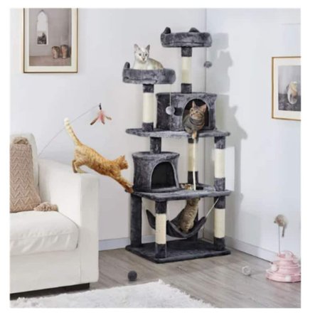 62.2'' H Multi Level Cat Tree Tower Dark Gray