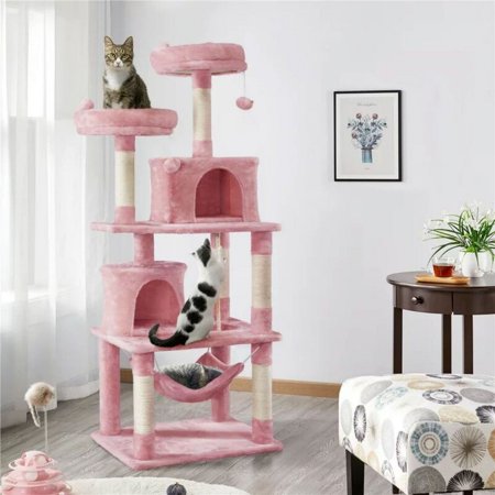 62.2'' H Multi Level Cat Tree Tower Pink